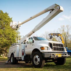 altec-bucket-truck Newton Tree Service Altec bucket truck.